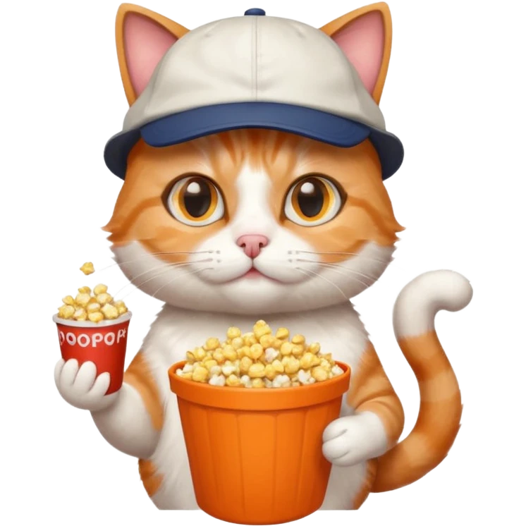 cat with with rapper popcorn with opticals emoji