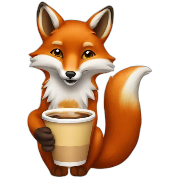 fox drinking coffee emoji