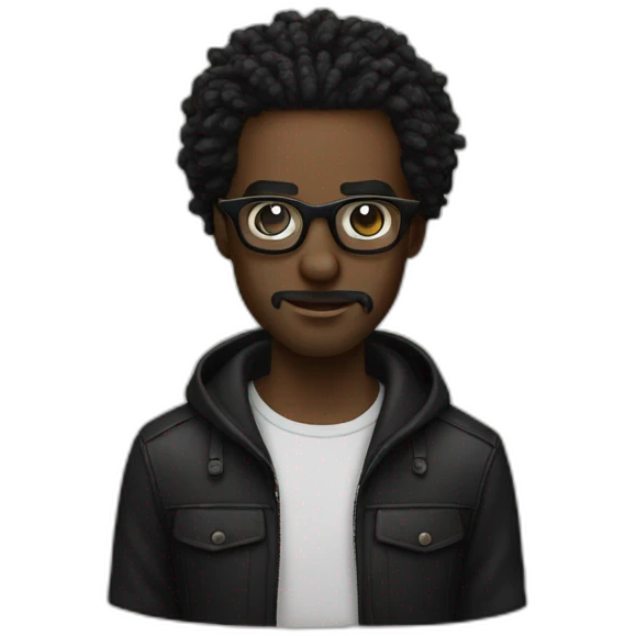 Homme noir avec des dread et ds lunettes noir emoji