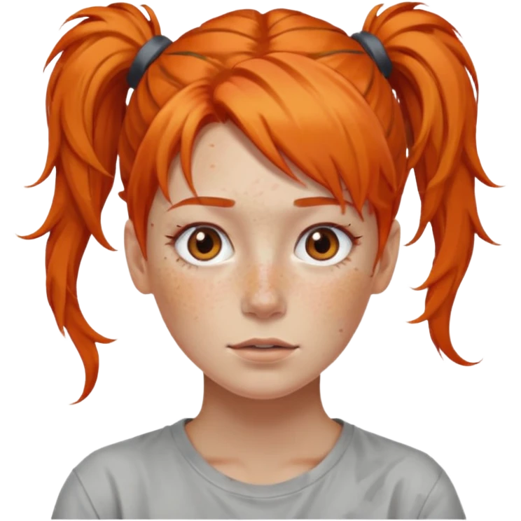 Artist with messy ponytail orange hair emoji