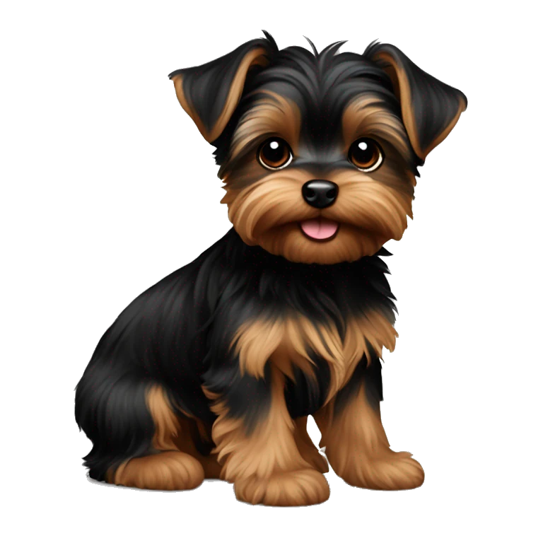 small black and brown yorkie puppy emoji