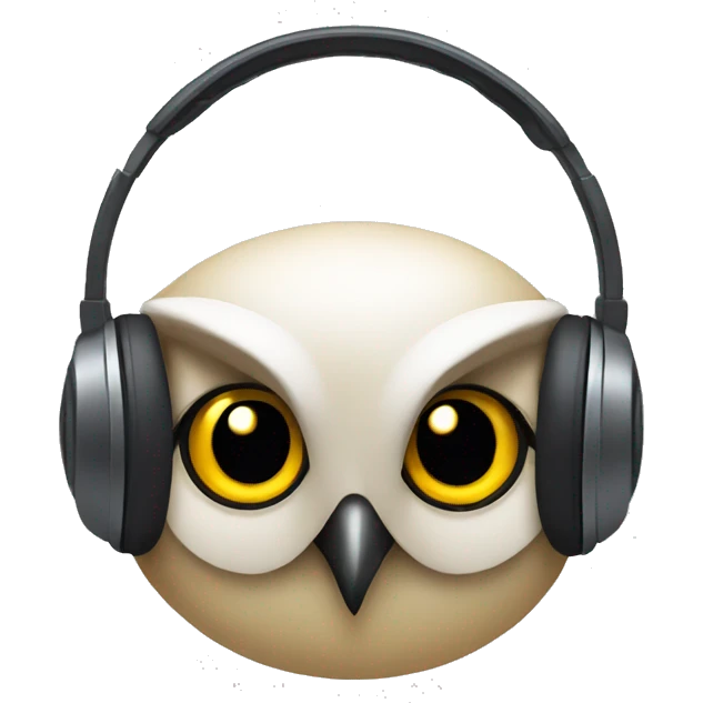 owl with a headphone emoji