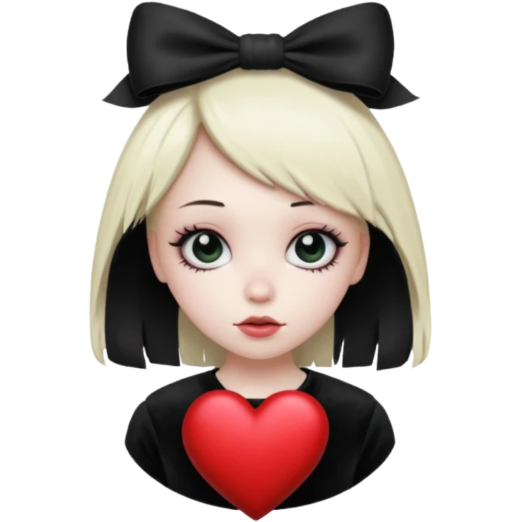heart with a velvet bow, emo emoji