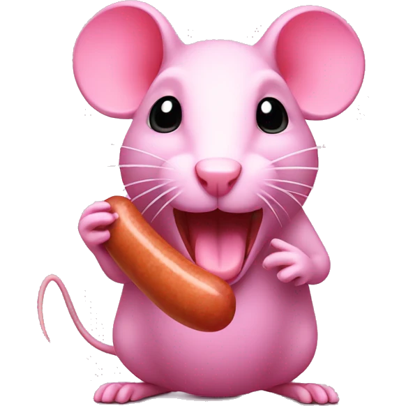 pink rat with sausage emoji