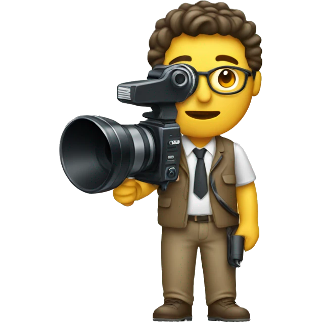 journalist with camera and microphone emoji