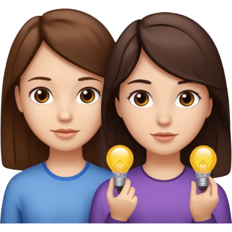 2 Besties g girls one dark brown hair one light brown hair emoji