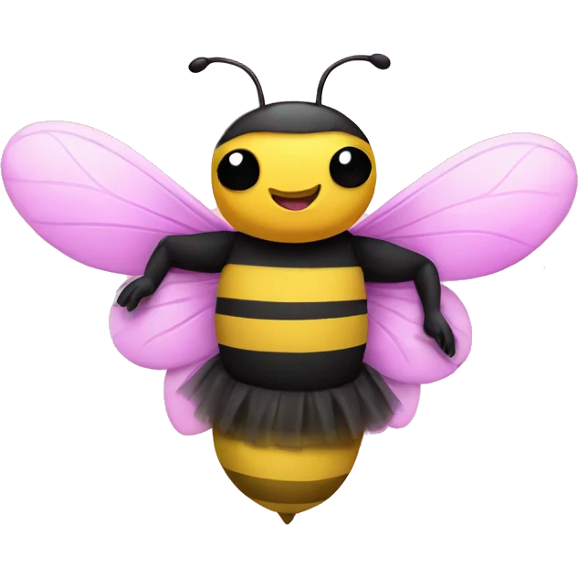Flying bumblebee wearing pink tutu emoji