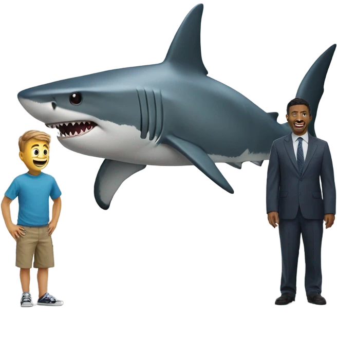 shark next to man  emoji