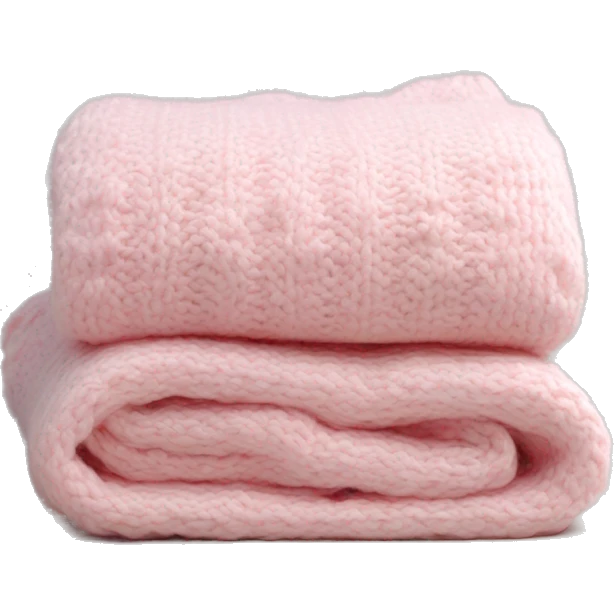 Baby pink knitted blanket folded emoji