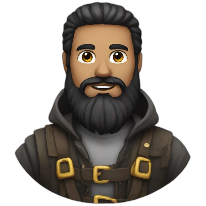 shamil' with black beard emoji