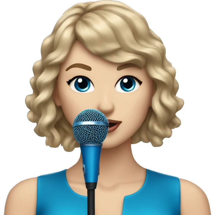 Taylor swift with a blue microphone  emoji