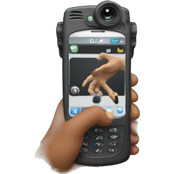 Hand holding filming phone emoji