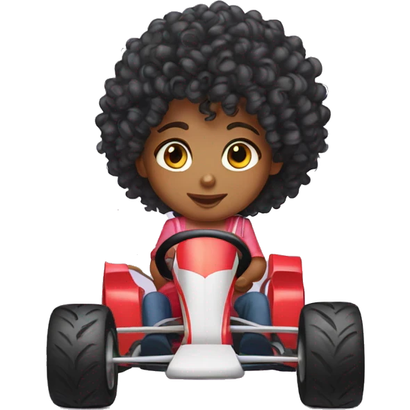 Go kart Indian curly hair emoji