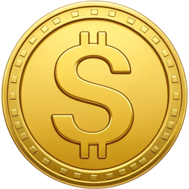 Gold coin with dollar sign WhatsApp emoji emoji
