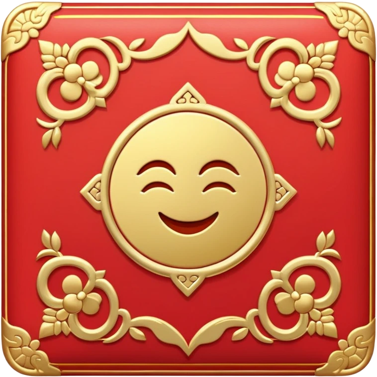 Chinese red envelope (hongbao), lucky money packet with gold details, emoji style emoji