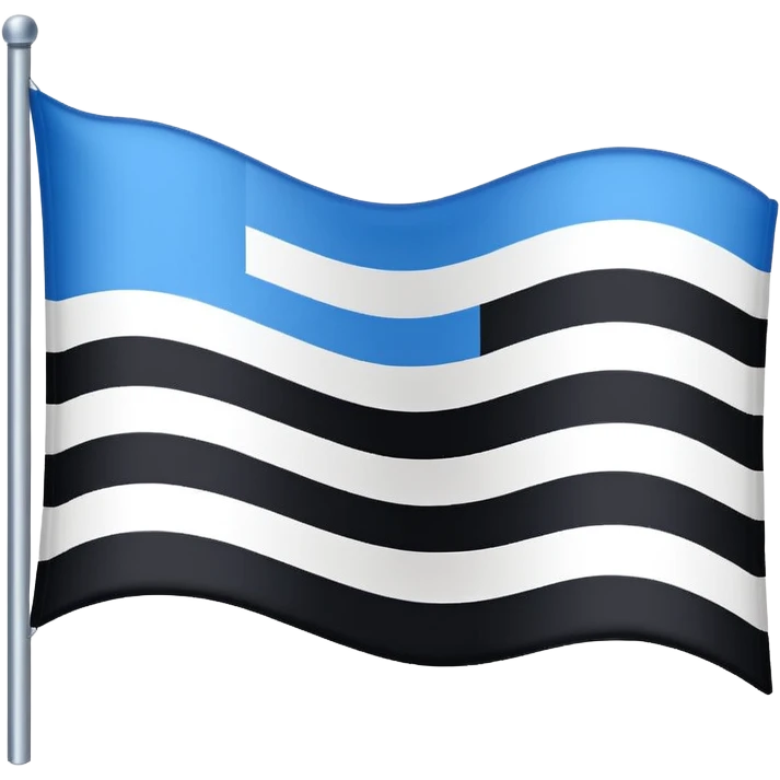 Bandera con tres franjas de azul blanco y negro emoji