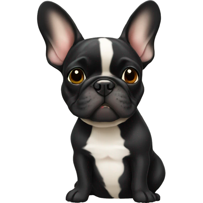French bulldog black tan Christmas emoji