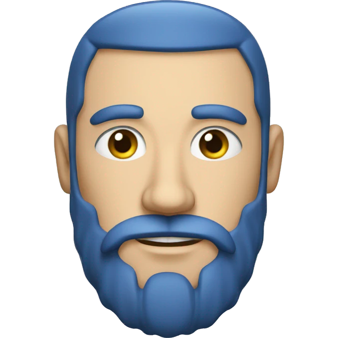 Homme châtain, yeux bleu avec barbe de wikings  emoji