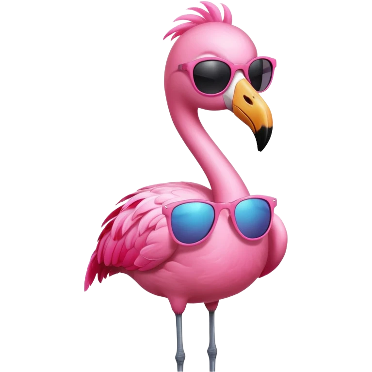 flamingo wearing sunglasses emoji