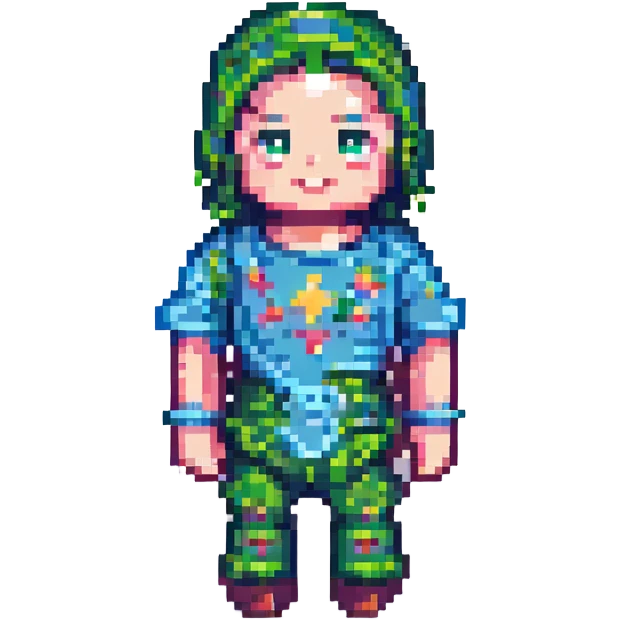 Convert this character to Minecraft style, blocky pixelated look, keep colors and main features. emoji