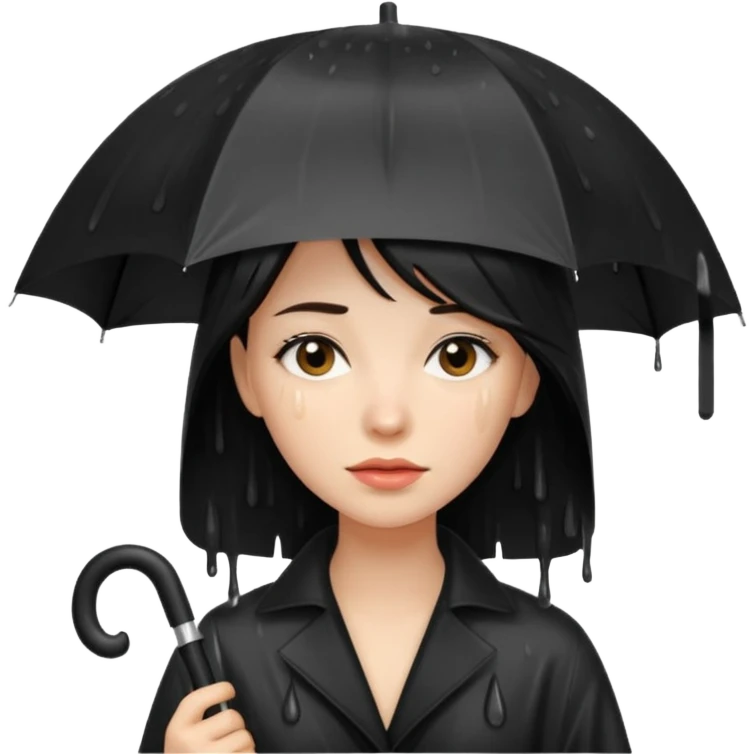 she getting wet (umbrella, dripping hair) emoji