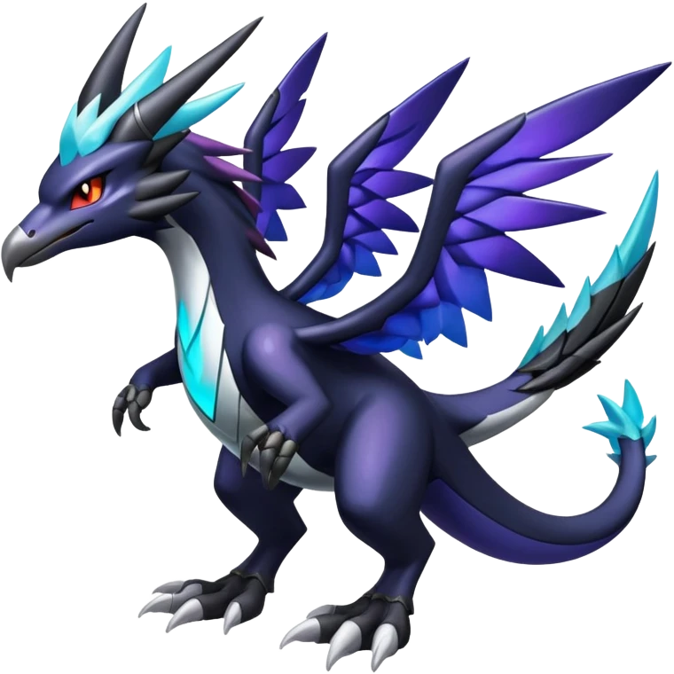 Shiny Dark Nargacuga-Zekrom-Silvally-Noivern-Hybrid (Full body) emoji