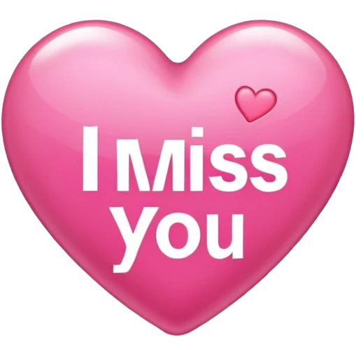 Pink heart that says “I miss you” emoji