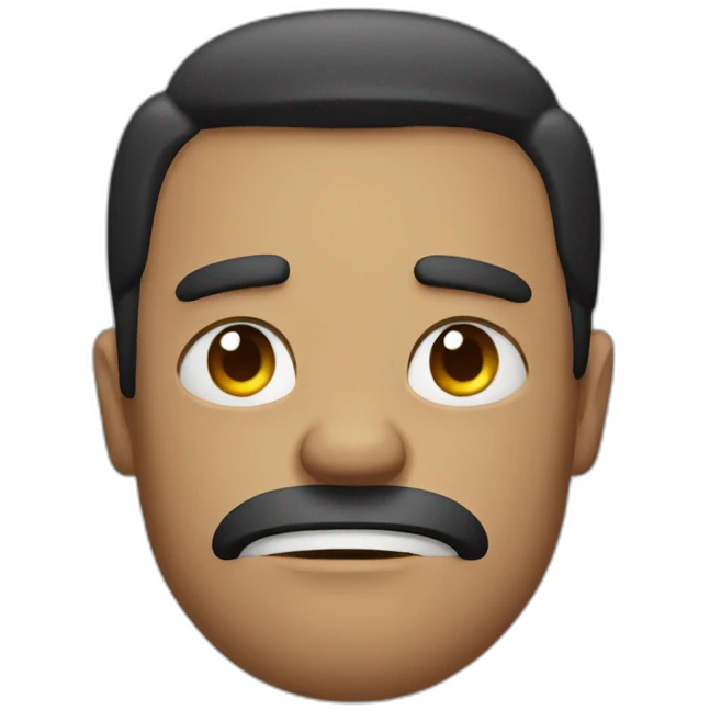 Cross his arms with angry facial expression emoji
