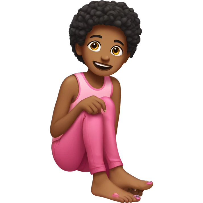 youth with nail polish feet emoji