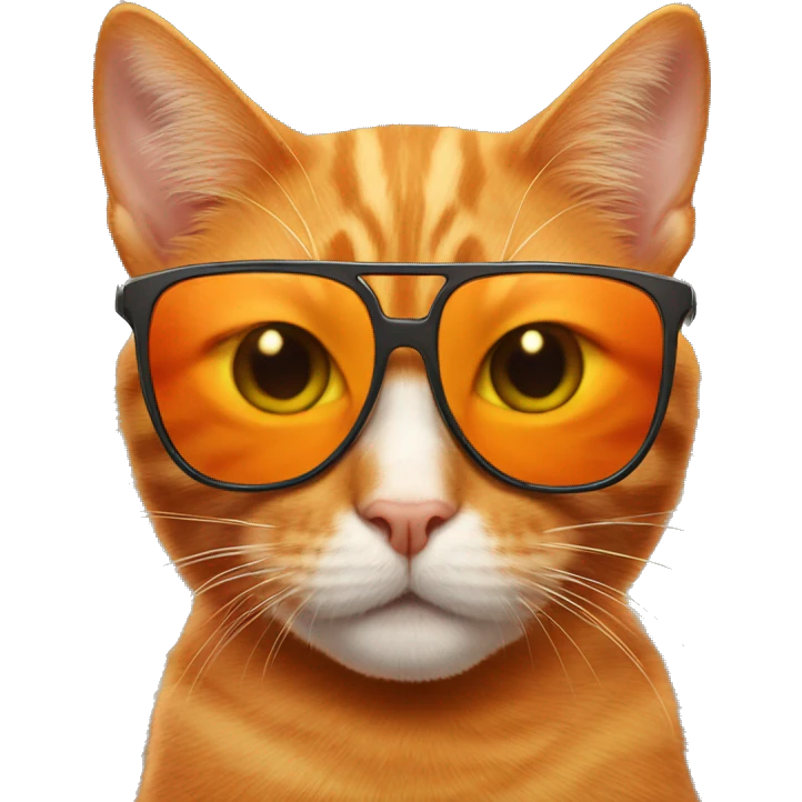 Orange Cat with sunglasses emoji