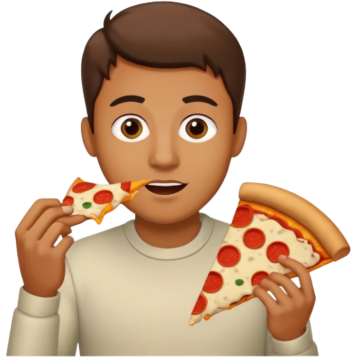 Man eating pizza  emoji