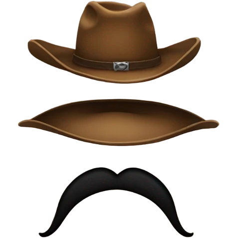 Cowboy hat emoji with big moustache  emoji