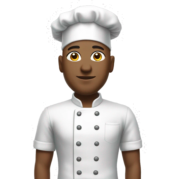 bald meme boy in shirts with chef hat and dress like cook master and persil around  emoji