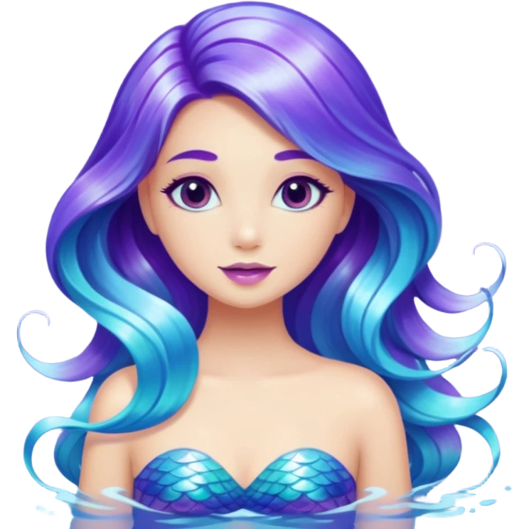 Iridescent mermaid hair emoji
