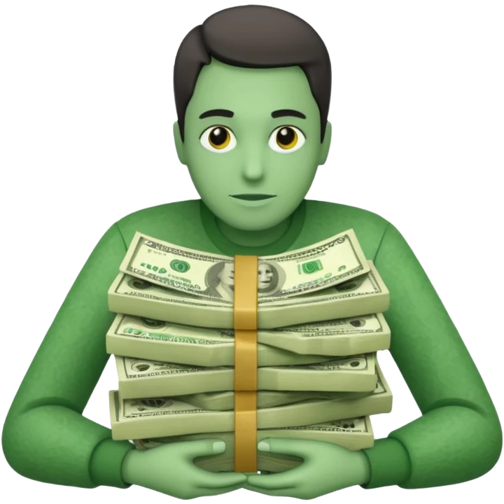 fan of dollar bills emoji