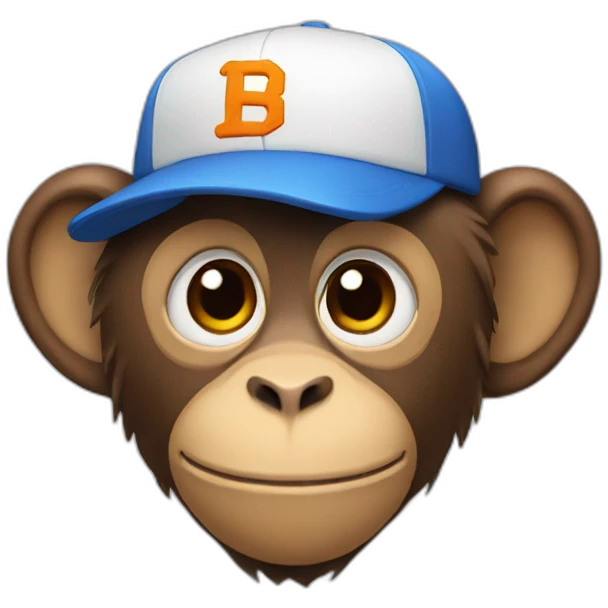 monkey with a baseball cap emoji