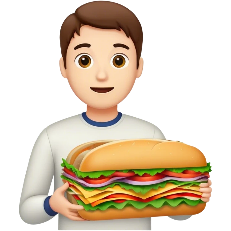 Guy holding a sandwich emoji