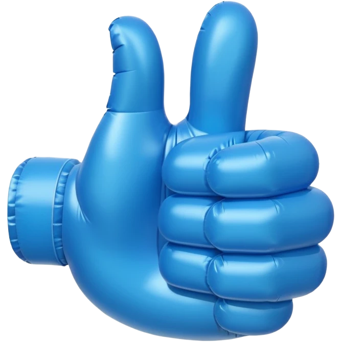  blue inflatable thumbs up emoji