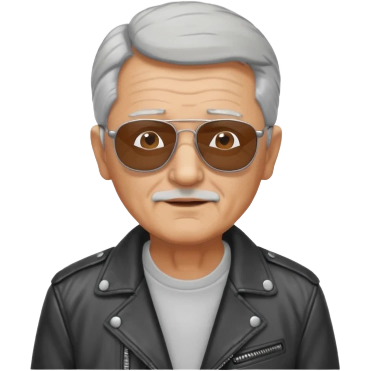 elderly man with sunglasses and jacket emoji