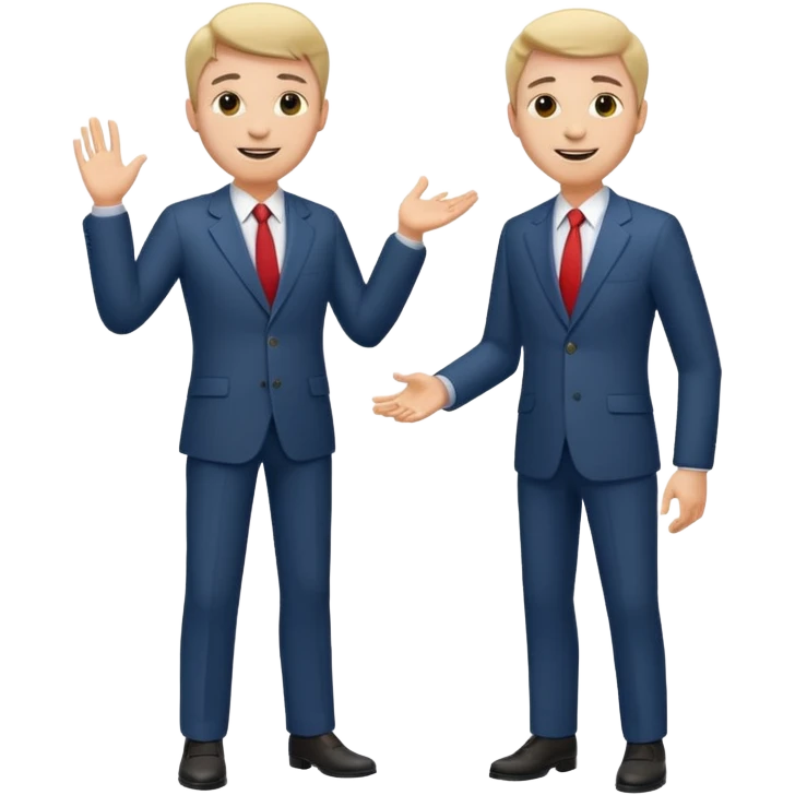 two mans talking full body emoji