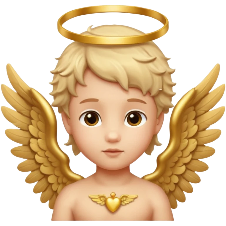 cupid head with ucte little wings and golden angel halo emoji