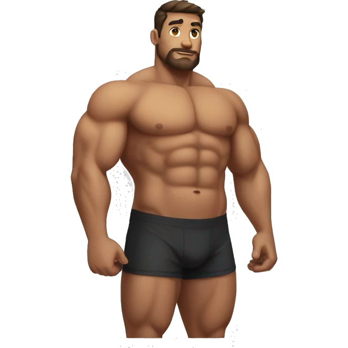 muscular man with a round belly  emoji