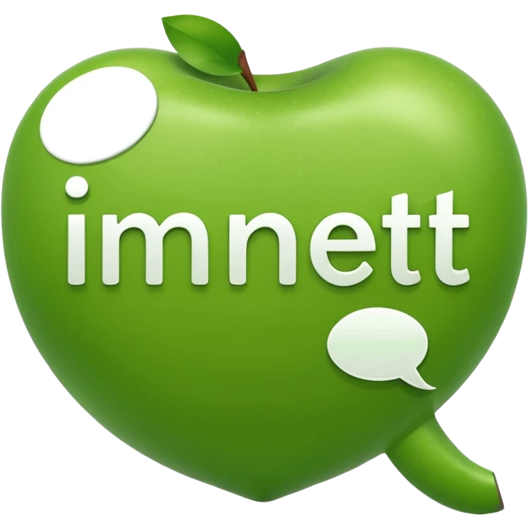 the word 'Innet' with a speech bubble, apple emoji style emoji