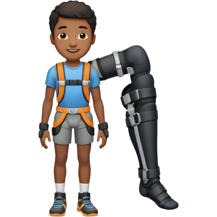 black boy with leg brace  emoji