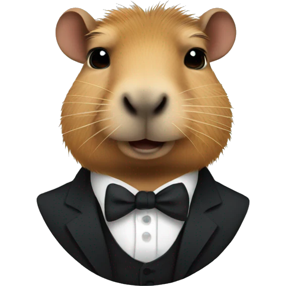 capybara wearing a black formal suit emoji