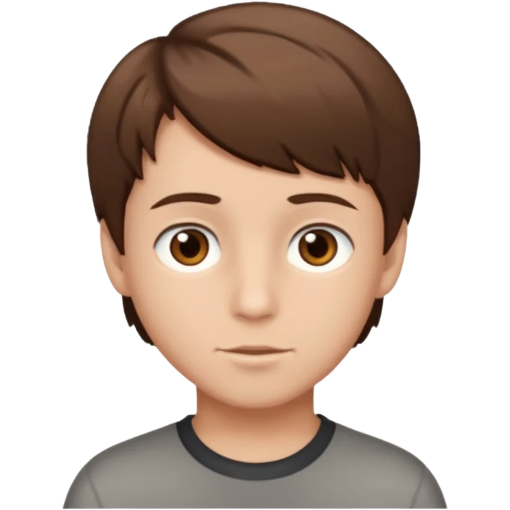boy with brown hair and brown eyes short hair  emoji