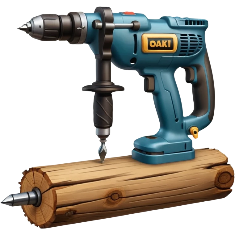 carpenter drill with wooden log emoji
