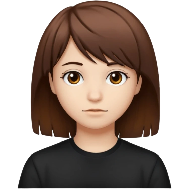 emo with brown hair and side-swept bangs emoji