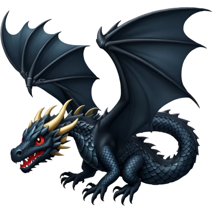 Dragón negro volando  emoji