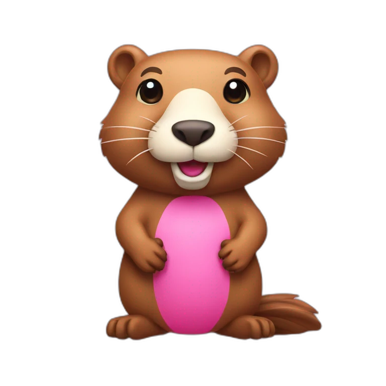 pink color beaver emoji